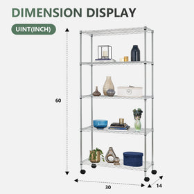 BestOffice organized garage or laundry with chrome 5-tier shelving