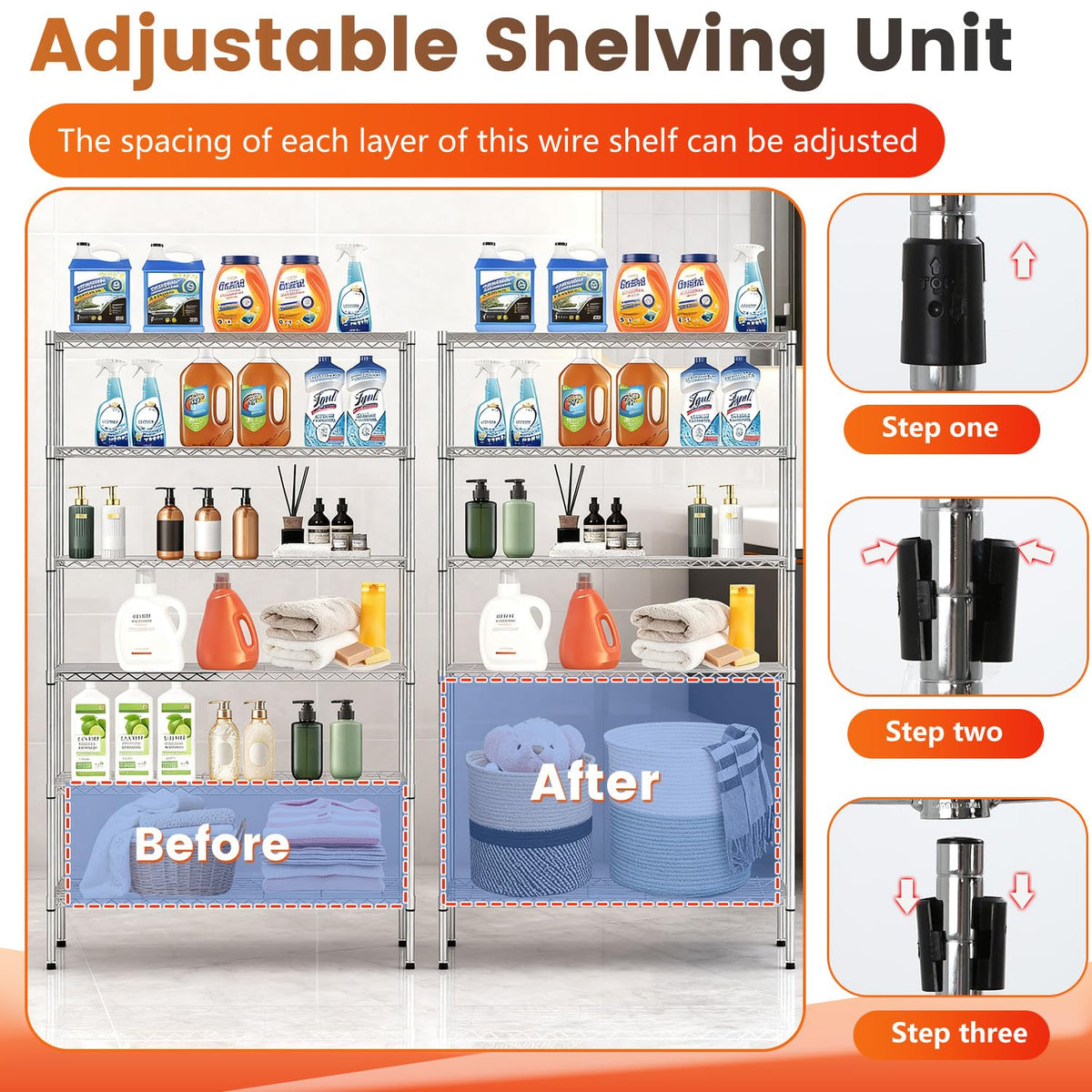BestOffice rust-resistant coating protects metal shelving in multiple spaces.