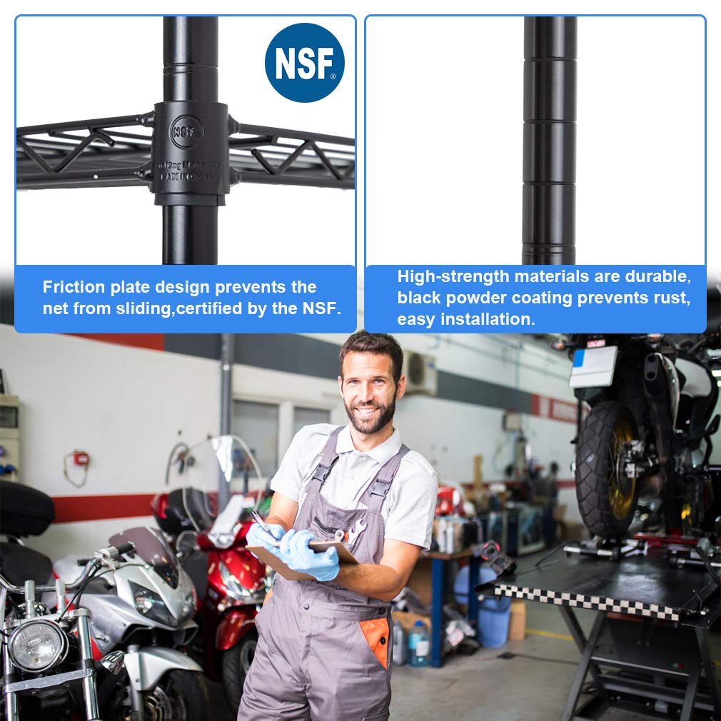BestOffice rust-resistant powder-coated finish protects shelves from wear.