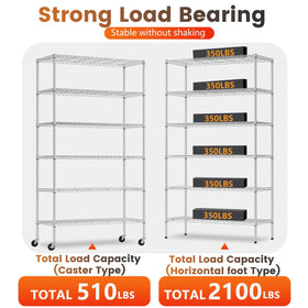 BestOffice wire shelf with caster wheels enables easy mobility.