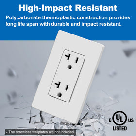 BESTTEN 20A wall outlet wiring connection demonstrates easy side wiring install.