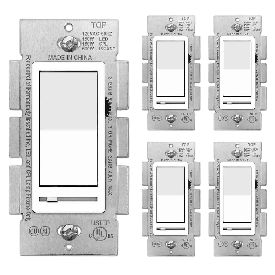 BESTTEN five-pack dimmer switch packaging shows easy replacement options