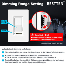 BESTTEN dimmer installed in-wall for a clean, seamless look