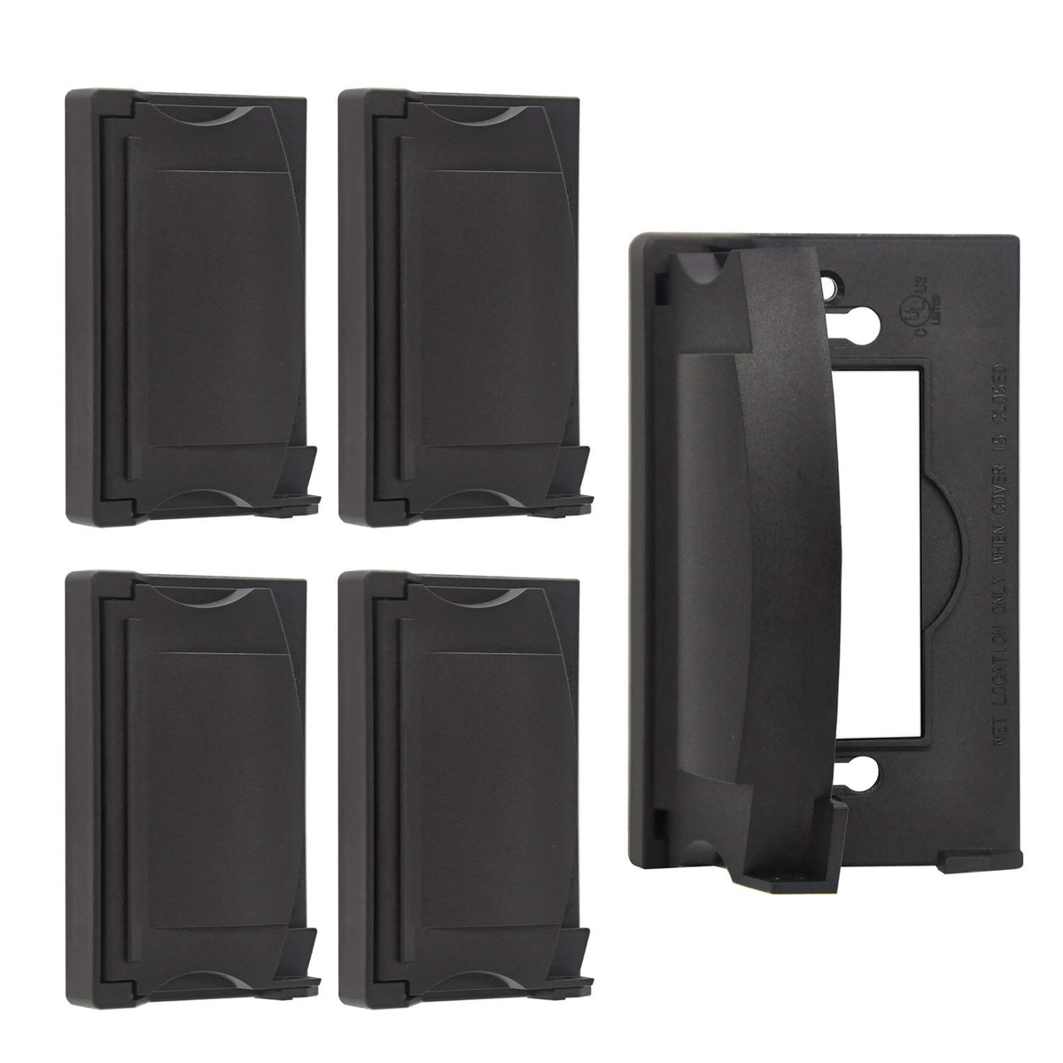 BESTTEN 5-pack outdoor wall plate cover front view protecting GFCI outlets from weather