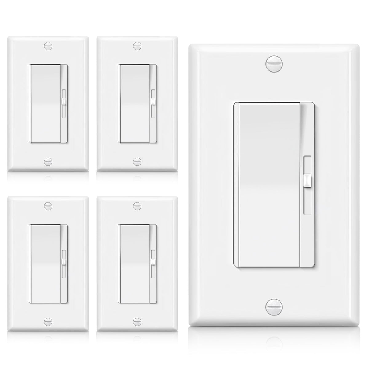 BESTTEN five-pack super slim dimmer switch with quiet, precise light control