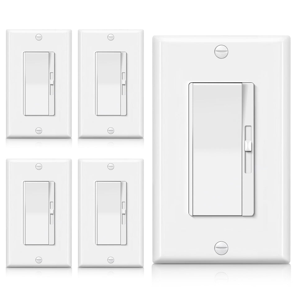 BESTTEN five-pack super slim dimmer switch with quiet, precise light control
