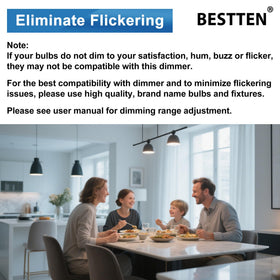 BESTTEN 6-pack dimmer ETL-listed for safe home use.