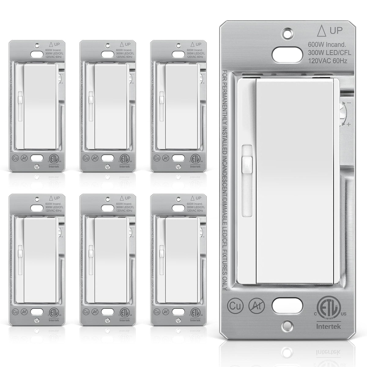 BESTTEN 6-pack dimmer front view highlights slim profile for quick installs.