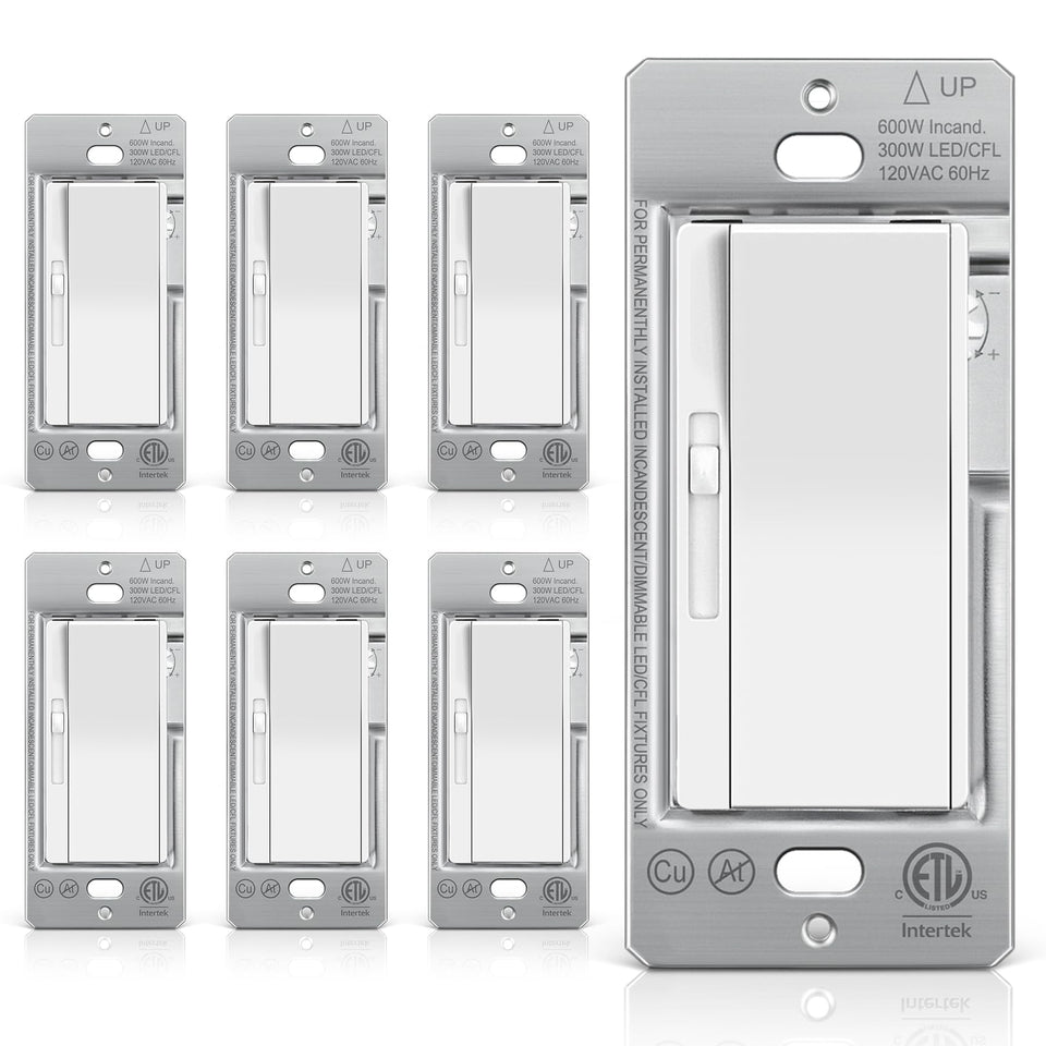 BESTTEN 6-pack dimmer front view highlights slim profile for quick installs.
