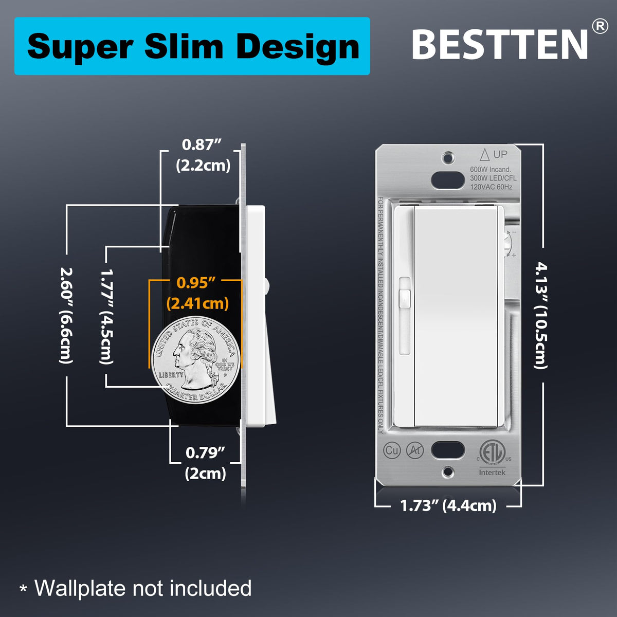 BESTTEN 6-pack dimmer no-neutral installation simplifies rewiring projects.