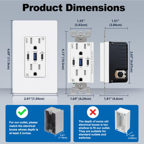 BESTTEN 65W USB-C outlet in-use scene with multiple devices charging.