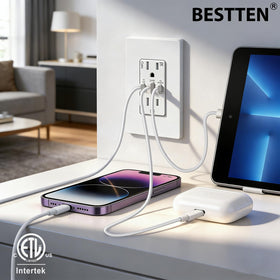 BESTTEN 65W USB-C outlet packaged for easy, ready-to-install hardware.