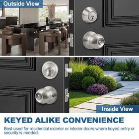 Adjustable backset supports 2-3/8 to 2-3/4 inches for easy install.
