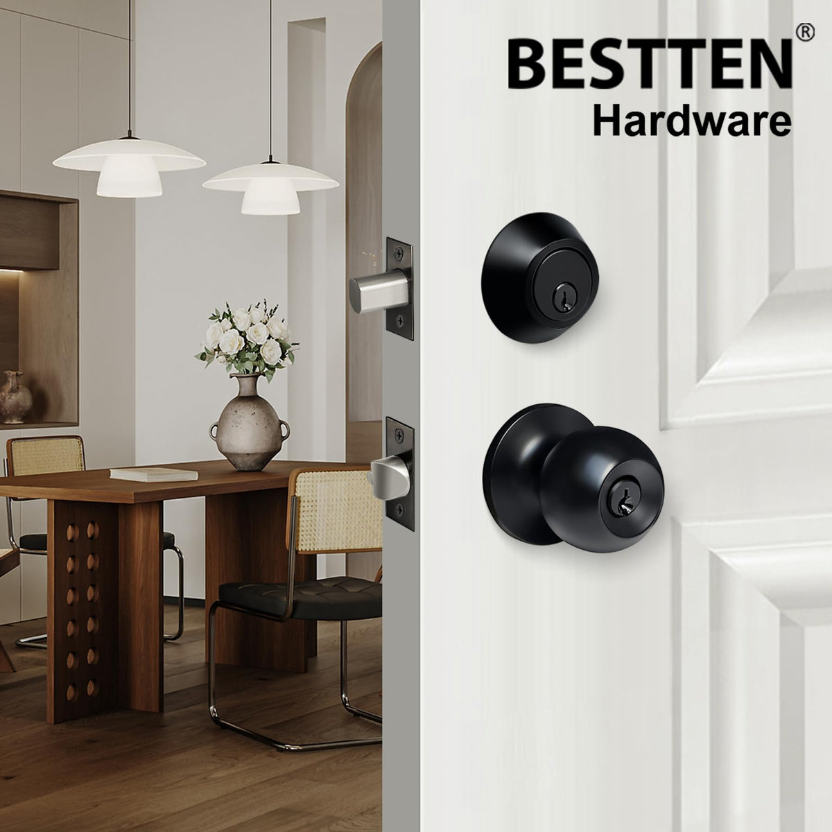 BESTTEN preinstalled screws note closeup, simple installation reminder