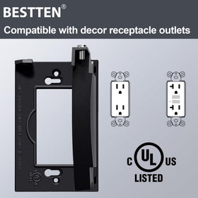BESTTEN black wall plate adds a sleek, weather-ready look