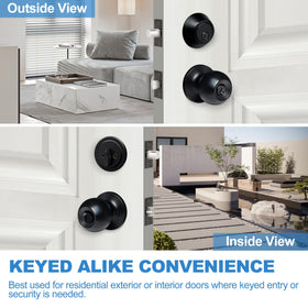 BESTTEN deadbolts matte-black - secure entry for main doors.