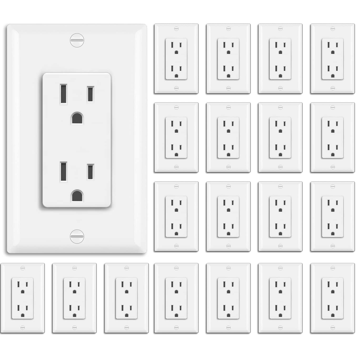 BESTTEN decorator outlet front view in glossy white for a modern space