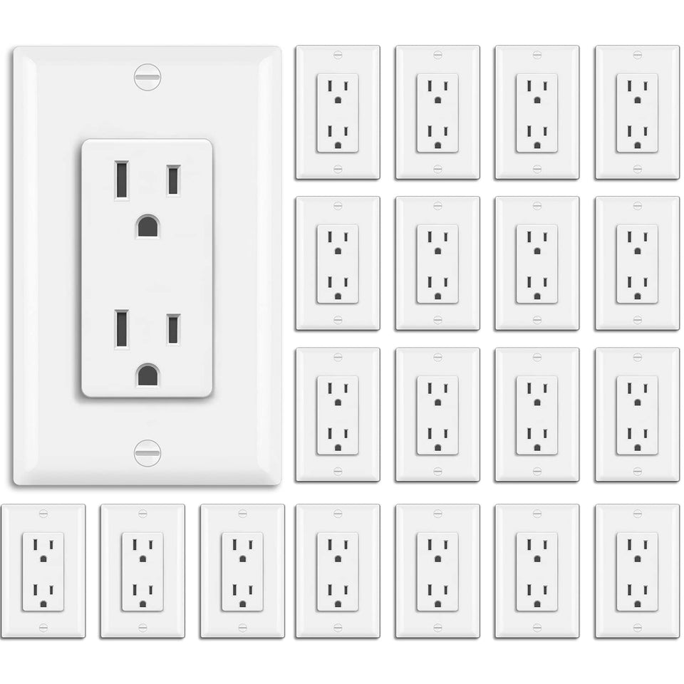 BESTTEN decorator outlet front view in glossy white for a modern space
