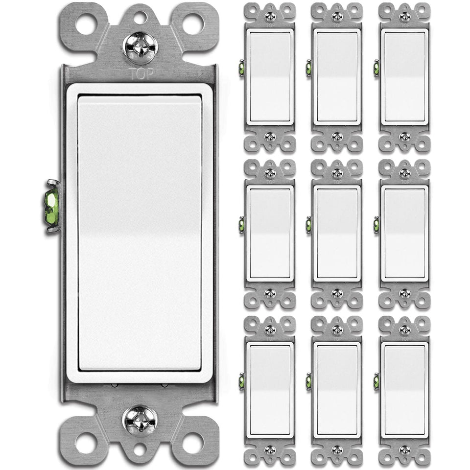 BESTTEN decorator wall switch in white, front view for clean, modern lighting control.