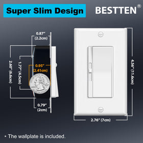 BESTTEN dimmer handles incandescent and halogen loads up to 600W