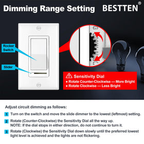 BESTTEN dimmer switch memory function recalls last brightness