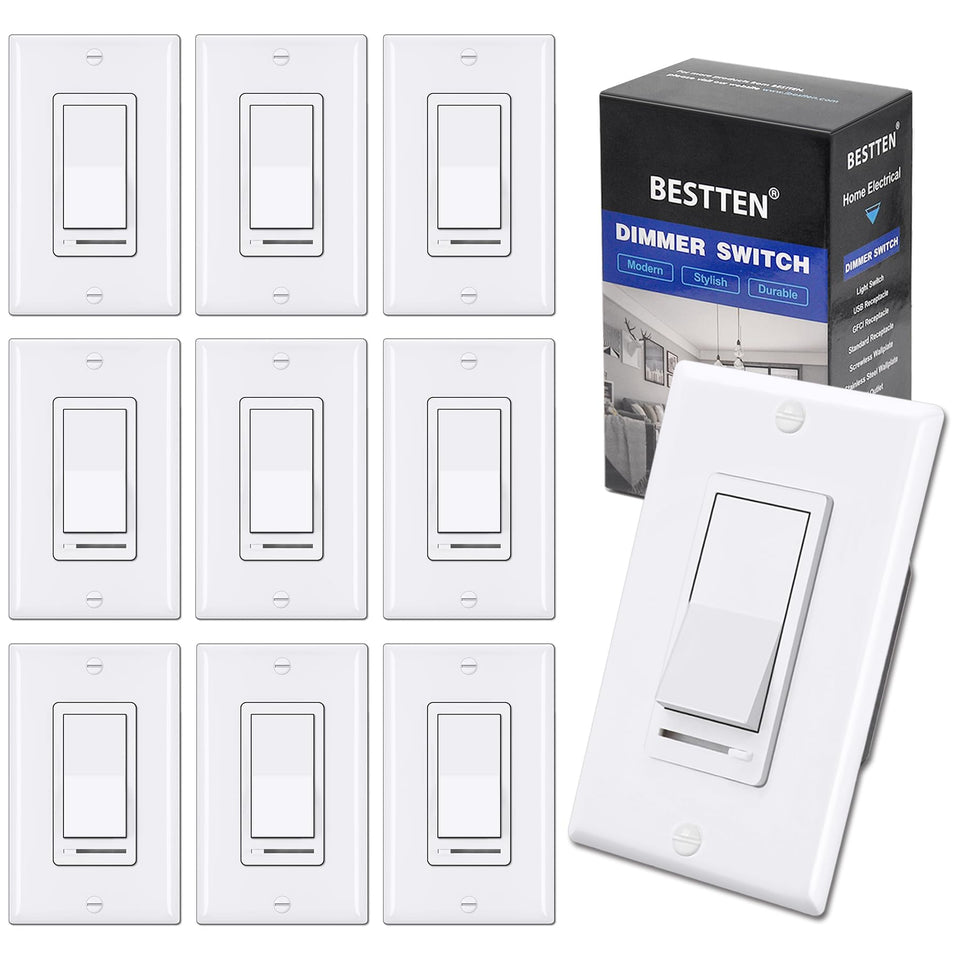BESTTEN dimmer switch single-pole white for precise light control.