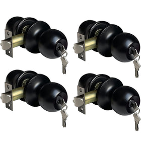 BESTTEN door knob with lock for front doors in matte black