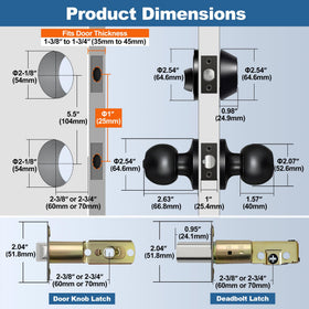 BESTTEN door thickness 35-45mm compatibility for versatile mounting.
