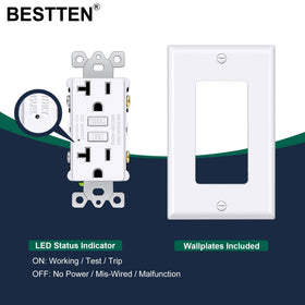 Bestten ETL-certified GFCI outlet for reliable protection