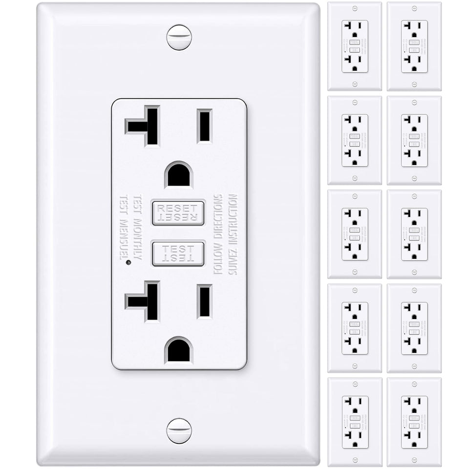 Bestten GFCI outlet 20A thin design enables compact wiring
