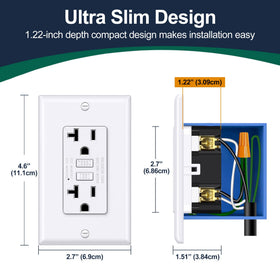Bestten GFCI outlet with side wiring for secure connections
