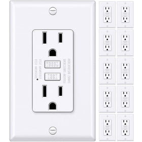 BESTTEN GFCI outlet slim front view showing compact profile for space-saving installations