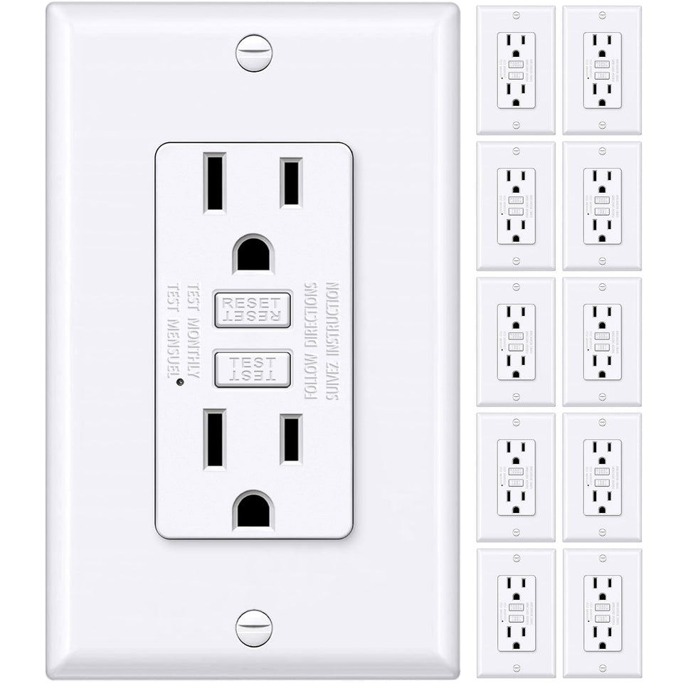BESTTEN GFCI outlet slim front view showing compact profile for space-saving installations