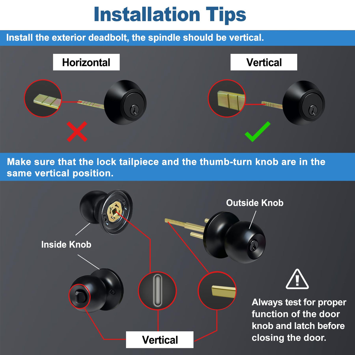 BESTTEN keyed-alike exterior door knob close-up lock body highlighting durability.