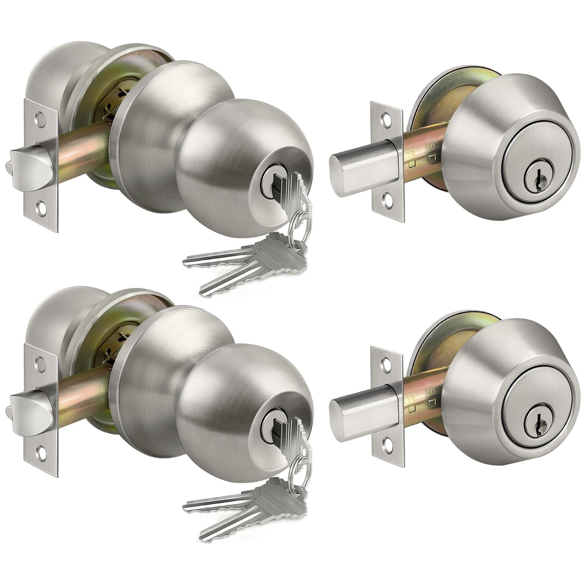 BESTTEN keyed-alike exterior doorknob set enhances curb appeal and security.