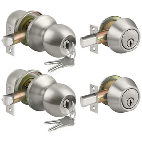 BESTTEN keyed-alike exterior doorknob set enhances curb appeal and security.