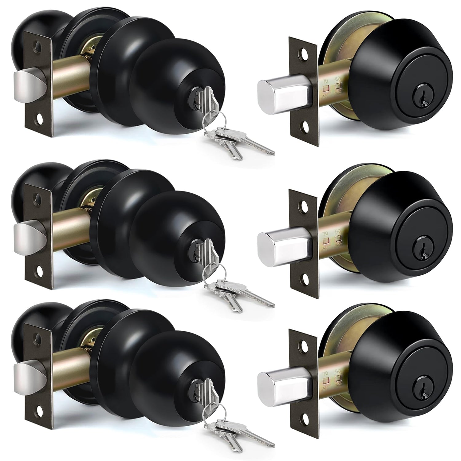 BESTTEN keyed-alike exterior knobs offering uniform keys for convenient entry.