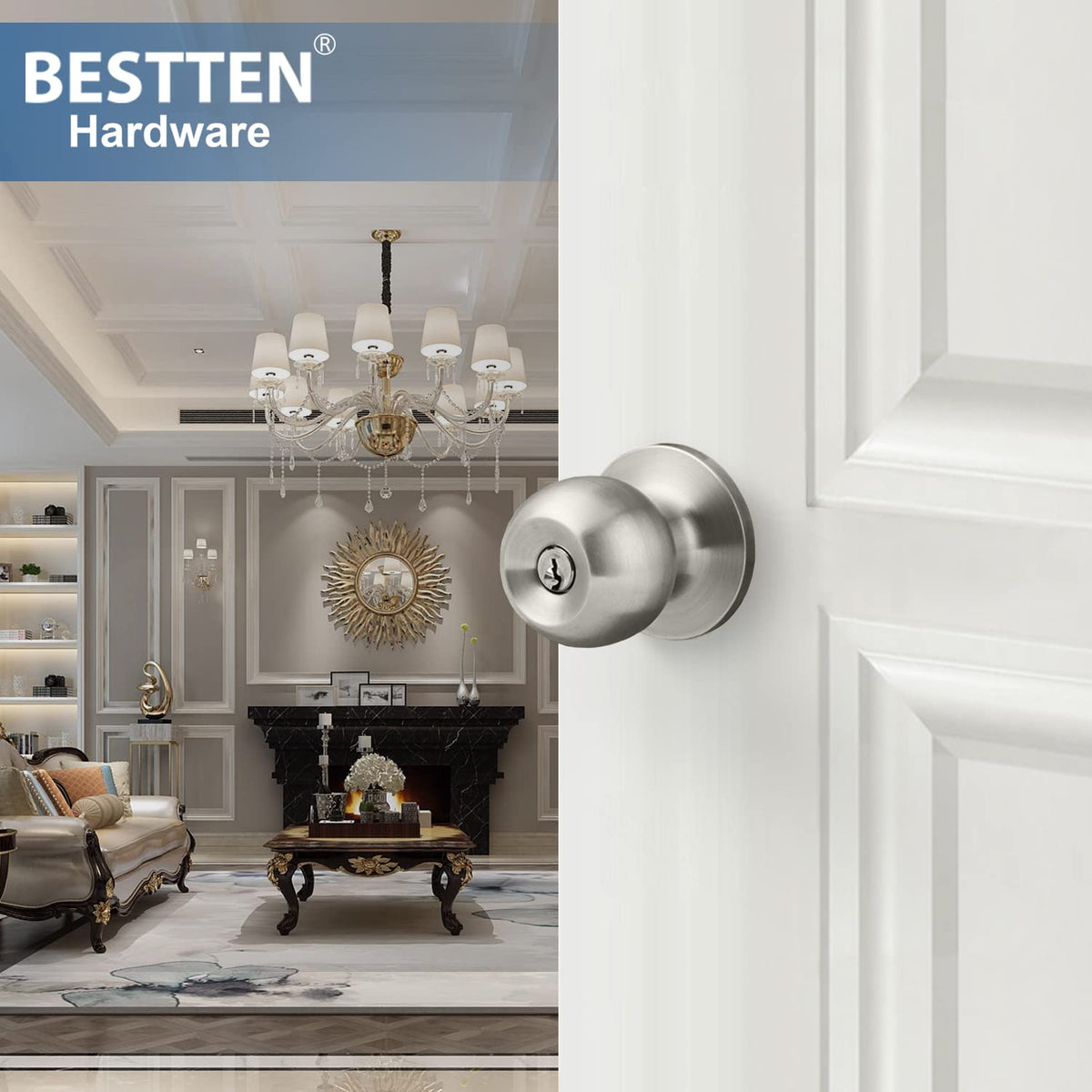 Close-up of BESTTEN keyed-different mechanism with three keys included