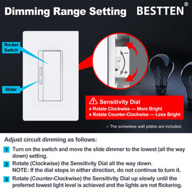 BESTTEN no-neutral installation simplifies wiring and clearance in tight boxes.