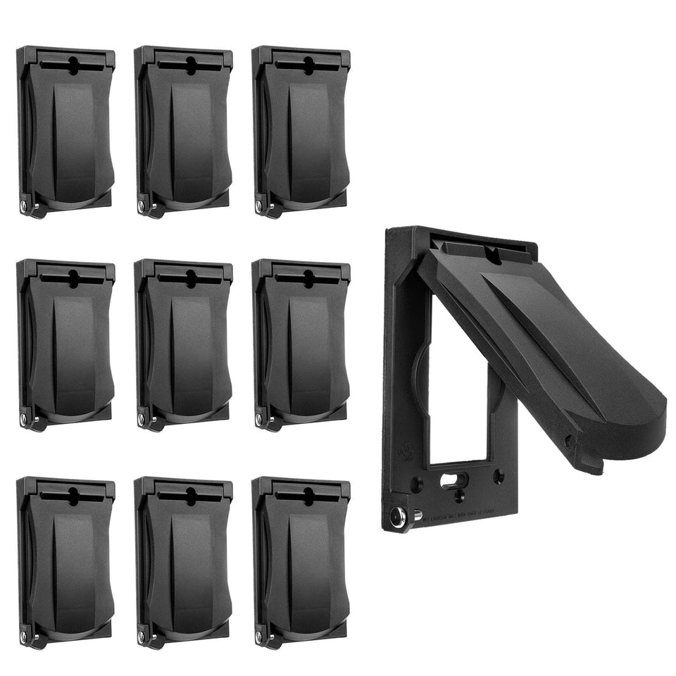 BESTTEN outdoor cover for GFCI with vertical lid protects a wall outlet from rain