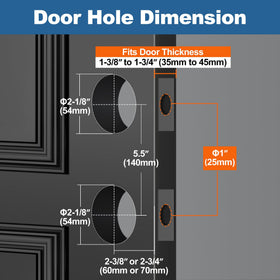 Satin nickel finish complements modern door styles and resists wear.