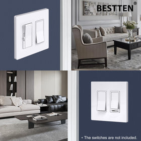 BESTTEN edge-seamless wall plate reduces dust and enhances room aesthetics