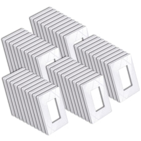 BESTTEN screwless wall plate front view with glossy snow white finish