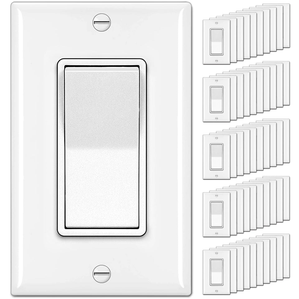 BESTTEN single-pole decorator switch with white wallplate for a clean, seamless look.