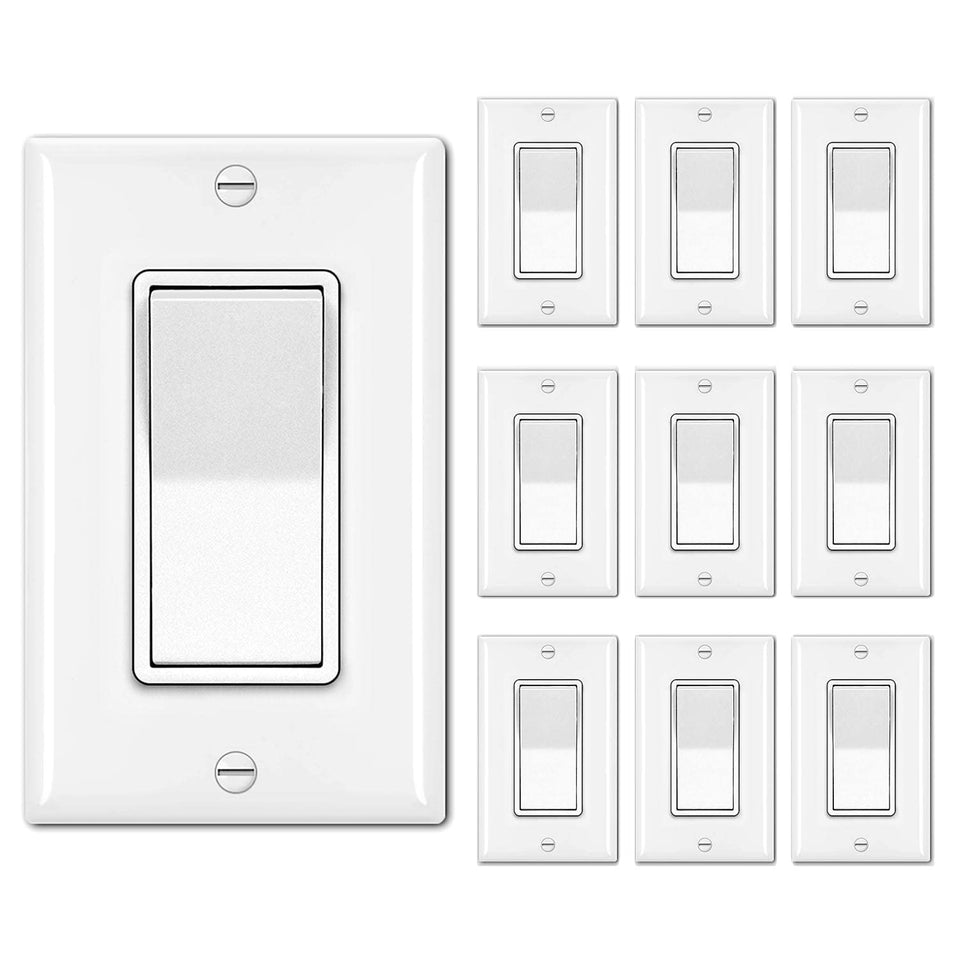 BESTTEN single-pole wall switch with decorator plate for reliable LED control.