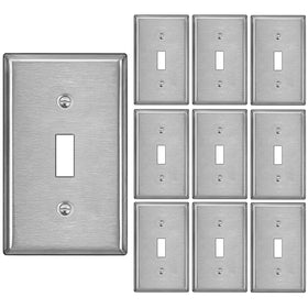 BESTTEN toggle switch metal wall plate with brushed finish for durable, easy-to-clean aesthetics