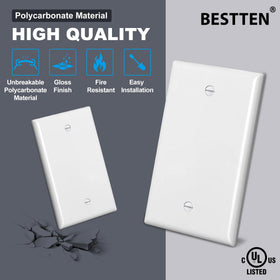 Bestten unbreakable polycarbonate wall plate 1-gang delivers lasting durability.