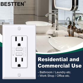 BESTTEN USWP4 wall plates compatible with slim GFCI receptacle