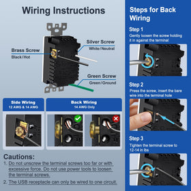 BESTTEN Back and Side Wiring Outlet makes installation quick and flexible.