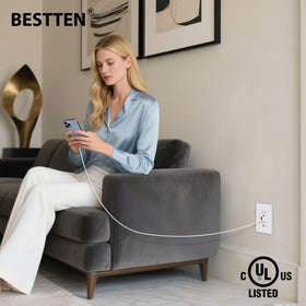 BESTTEN White Finish Outlet blends seamlessly with any room decor.